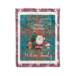 Personalized Gift Tartan Plaid Blanket Clan Wilson Ancient With Funny Santa Snowman Reindeer Merry Christmas Fleece Blanket, Home Living Room, Plaid Blanket, Tartan Blanket, Scottish Blanket, Buffalo fleece blanket, Christmas Blanket