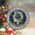 Finlayson Tartan Ornament,  ceramic ornament, personalized christmas ornaments, christmas tree ornaments, christmas door decorations, Plaid Ornament, Tartan Ceramic Ornament