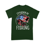 Scotstee Shop - Fishing America USA 4th of July I'd Rather Be Fishing 4th Of July Shirt