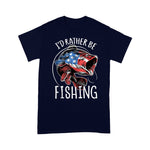 Scotstee Shop - Fishing America USA 4th of July I'd Rather Be Fishing 4th Of July Shirt
