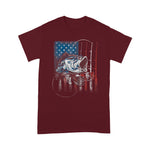 Scotstee Shop - Fishing American Flag Vintage USA Bass Fisherman Gift 4th Of July Shirt