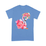 Flamingo Shirt Cute Pink Dreaming Girl Baby Flamingo With Flowers - Scotstee Shop