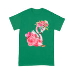 Flamingo Shirt Cute Pink Dreaming Girl Baby Flamingo With Flowers - Scotstee Shop