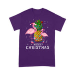 Flamingo Shirt Flamingo Christmas Tree Pineapple Xmas Light Merry Christmas Christmas Pineapple Shirt - Scotstee Shop