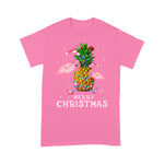 Flamingo Shirt Flamingo Christmas Tree Pineapple Xmas Light Merry Christmas Christmas Pineapple Shirt - Scotstee Shop