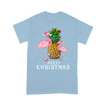 Flamingo Shirt Flamingo Christmas Tree Pineapple Xmas Light Merry Christmas Christmas Pineapple Shirt - Scotstee Shop