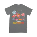 Flamingo Shirt Flamingo Halloween And Merry Christmas Funny Happy Hallothanksmas Flamingo Halloween Shirt - Scotstee Shop