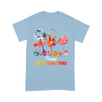 Flamingo Shirt Flamingo Halloween And Merry Christmas Funny Happy Hallothanksmas Flamingo Halloween Shirt - Scotstee Shop