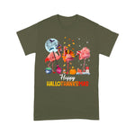 Flamingo Shirt Flamingo Halloween And Merry Christmas Funny Happy Hallothanksmas Flamingo Halloween Shirt - Scotstee Shop