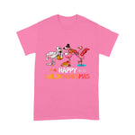Flamingo Shirt Flamingo Halloween And Merry Christmas Happy Hallothanksmas Flamingo Halloween Shirt Flamingo Christmas Shirt - Scotstee Shop