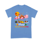 Flamingo Shirt Flamingo Halloween & Merry Christmas Happy Hallothanksmas Flamingo Halloween Shirt Flamingo Christmas Shirt - Scotstee Shop