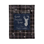 Fleece Blanket - Personalized Fleece Blankets Tartan Blanket Christmas Holiday Tartan Clan Navy Dress Blue Plaid Blanket - Scotstee Shop