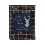 Fleece Blanket - Personalized Fleece Blankets Tartan Blanket Christmas Holiday Tartan Clan Navy Dress Blue Plaid Blanket - Scotstee Shop