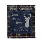 Fleece Blanket - Personalized Fleece Blankets Tartan Blanket Christmas Holiday Tartan Clan Navy Dress Blue Plaid Blanket - Scotstee Shop