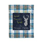 Fleece Blanket - Personalized Fleece Blankets Tartan Blanket Christmas Holiday Tartan Clan Stewart Muted Blue Plaid Blanket - Scotstee Shop