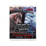 Fleece Blanket Personalized From Lion Dad To My Wolf Son Gift From Fathers Day Blanket - Scotstee Shop