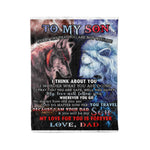 Fleece Blanket Personalized From Lion Dad To My Wolf Son Gift From Fathers Day Blanket - Scotstee Shop