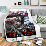 Fleece Blanket Personalized From Lion Dad To My Wolf Son Gift From Fathers Day Blanket - Scotstee Shop
