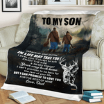 Fleece Blanket Personalized Letter To My Son From Dad Love Hunting Blanket Fathers Day Blanket - Scotstee Shop