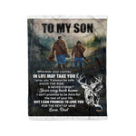 Fleece Blanket Personalized Letter To My Son From Dad Love Hunting Blanket Fathers Day Blanket - Scotstee Shop