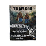 Fleece Blanket Personalized Letter To My Son From Dad Love Hunting Blanket Fathers Day Blanket - Scotstee Shop