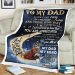 Fleece Blanket You Will Always My Dad My Hero To My Dad Fathers Day Blanket - Scotstee Shop