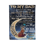 Fleece Blanket You Will Always My Dad My Hero To My Dad Fathers Day Blanket - Scotstee Shop