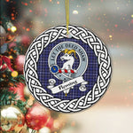 Fleming Tartan Ornament,  ceramic ornament, personalized christmas ornaments, christmas tree ornaments, christmas door decorations, Plaid Ornament, Tartan Ceramic Ornament