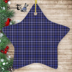 Fleming Tartan Ornament Star Ornament, Christmas Star Decorations, ceramic ornament, Plaid Star Ceramic Ornament, Christmas Ornament Decorations Gift