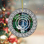 Fletcher Clan Tartan Crest Badge Plaid Ornament Gift. Christmas Tree Ornament Tartan Ornament Great Christmas Ornaments Gift - Scotstee Shop