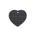 Fletcher Of Dunans Tartan Heart Ornaments, Christmas Tree Ornament, Plaid Christmas Ornaments, Ceramic Heart Christmas Tree Decoration, Christmas Ornament, Plaid Ornament, Tartan Ornament, Buffalo Plaid Ornament