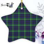 Forbes Lyon Court Tartan Ornament Star Ornament, Christmas Star Decorations, ceramic ornament, Plaid Star Ceramic Ornament, Christmas Ornament Decorations Gift