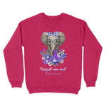 Forget Me Not Alzheimer's Awareness Elephant Flower Breast Cancer Awareness Sweatshirt - Scotstee Shop