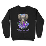 Forget Me Not Alzheimer's Awareness Elephant Flower Breast Cancer Awareness Sweatshirt - Scotstee Shop