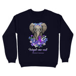 Forget Me Not Alzheimer's Awareness Elephant Flower Breast Cancer Awareness Sweatshirt - Scotstee Shop