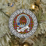 Forrester Tartan Ornament,  ceramic ornament, personalized christmas ornaments, christmas tree ornaments, christmas door decorations, Plaid Ornament, Tartan Ceramic Ornament
