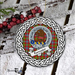 Forrester Tartan Ornament,  ceramic ornament, personalized christmas ornaments, christmas tree ornaments, christmas door decorations, Plaid Ornament, Tartan Ceramic Ornament