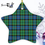 Forsyth Ancient Tartan Ornament Star Ornament, Christmas Star Decorations, ceramic ornament, Plaid Star Ceramic Ornament, Christmas Ornament Decorations Gift