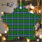 Forsyth Tartan Ornament Star Ornament, Christmas Star Decorations, ceramic ornament, Plaid Star Ceramic Ornament, Christmas Ornament Decorations Gift