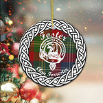 Foster Tartan Ornament,  ceramic ornament, personalized christmas ornaments, christmas tree ornaments, christmas door decorations, Plaid Ornament, Tartan Ceramic Ornament