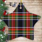 Francis Tartan Ornament Star Ornament, Christmas Star Decorations, ceramic ornament, Plaid Star Ceramic Ornament, Christmas Ornament Decorations Gift
