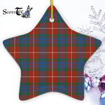 Fraser Ancient Tartan Ornament Star Ornament, Christmas Star Decorations, ceramic ornament, Plaid Star Ceramic Ornament, Christmas Ornament Decorations Gift