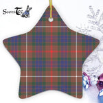 Fraser Hunting Modern Tartan Ornament Star Ornament, Christmas Star Decorations, ceramic ornament, Plaid Star Ceramic Ornament, Christmas Ornament Decorations Gift