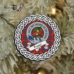 Fraser Tartan Ornament,  ceramic ornament, personalized christmas ornaments, christmas tree ornaments, christmas door decorations, Plaid Ornament, Tartan Ceramic Ornament