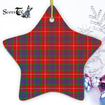 Fraser Tartan Ornament Star Ornament, Christmas Star Decorations, ceramic ornament, Plaid Star Ceramic Ornament, Christmas Ornament Decorations Gift