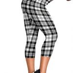 Scotstee Shop Tartan Capris Leggings Scott Black & White Modern Tartan Leggings, Girls Capri Leggings, Capri Yoga Pants, Tartan Capri Leggings, Plaid Capri Leggings
