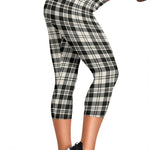 Scotstee Shop Tartan Capris Leggings Scott Black & White Ancient Tartan Leggings, Girls Capri Leggings, Capri Yoga Pants, Tartan Capri Leggings, Plaid Capri Leggings