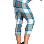 Scotstee Shop Tartan Capris Leggings Stewart Muted Blue Tartan Leggings, Girls Capri Leggings, Capri Yoga Pants, Tartan Capri Leggings, Plaid Capri Leggings