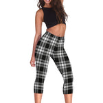 Scotstee Shop Tartan Capris Leggings Menzies Black & White Modern Tartan Leggings, Girls Capri Leggings, Capri Yoga Pants, Tartan Capri Leggings, Plaid Capri Leggings