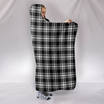 Scotstee Shop Tartan Blanket Hoodie - Clan Menzies Black & White Modern Tartan Hooded Blanket